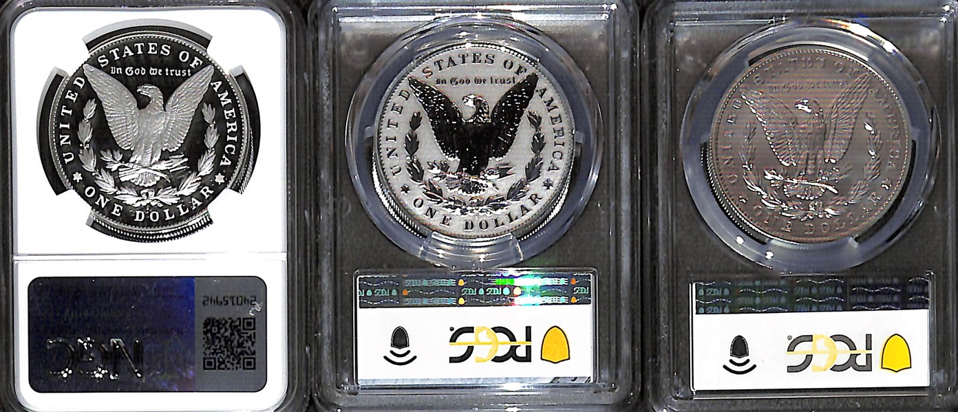 Lot of (3) 2023 &2023-S Morgan Silver Dollars - MS69/PR69/PF69